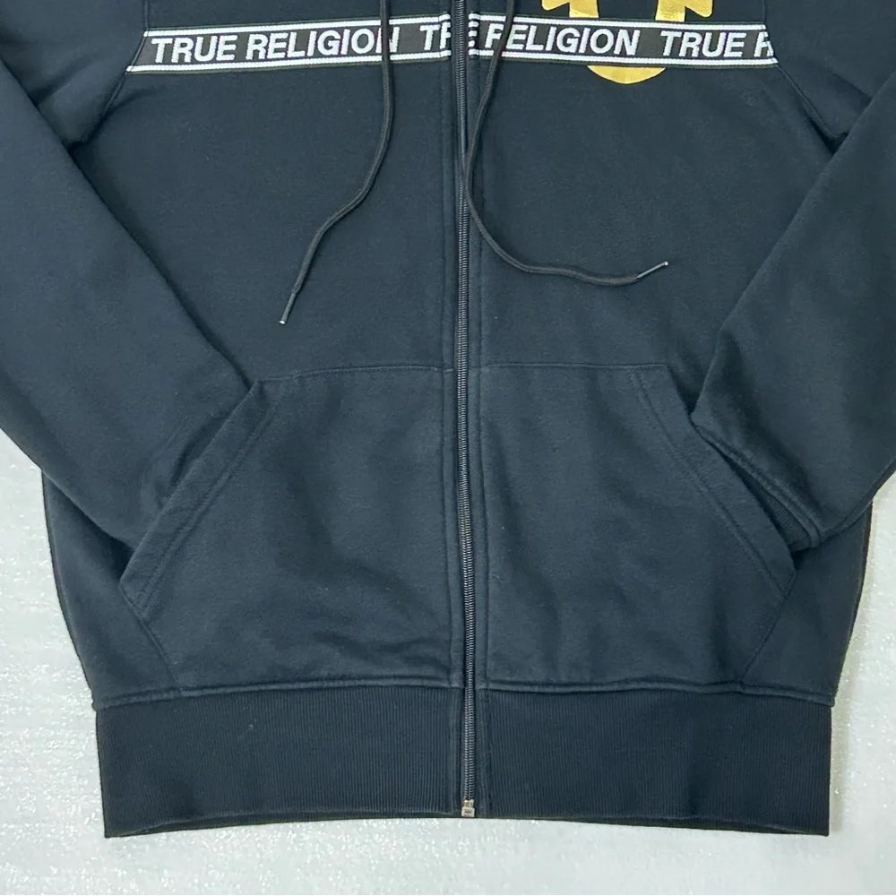 True Religion Mens Size Medium Track Jacket Full Zip Hoodie